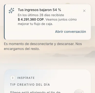 El mismo aviso en el celular